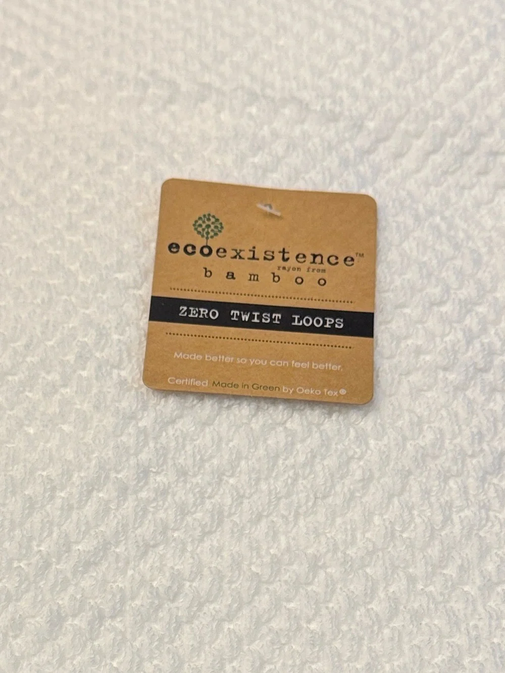 2pc ECOEXISTENCE Bamboo Zero Twist Loops Bath Towels - White